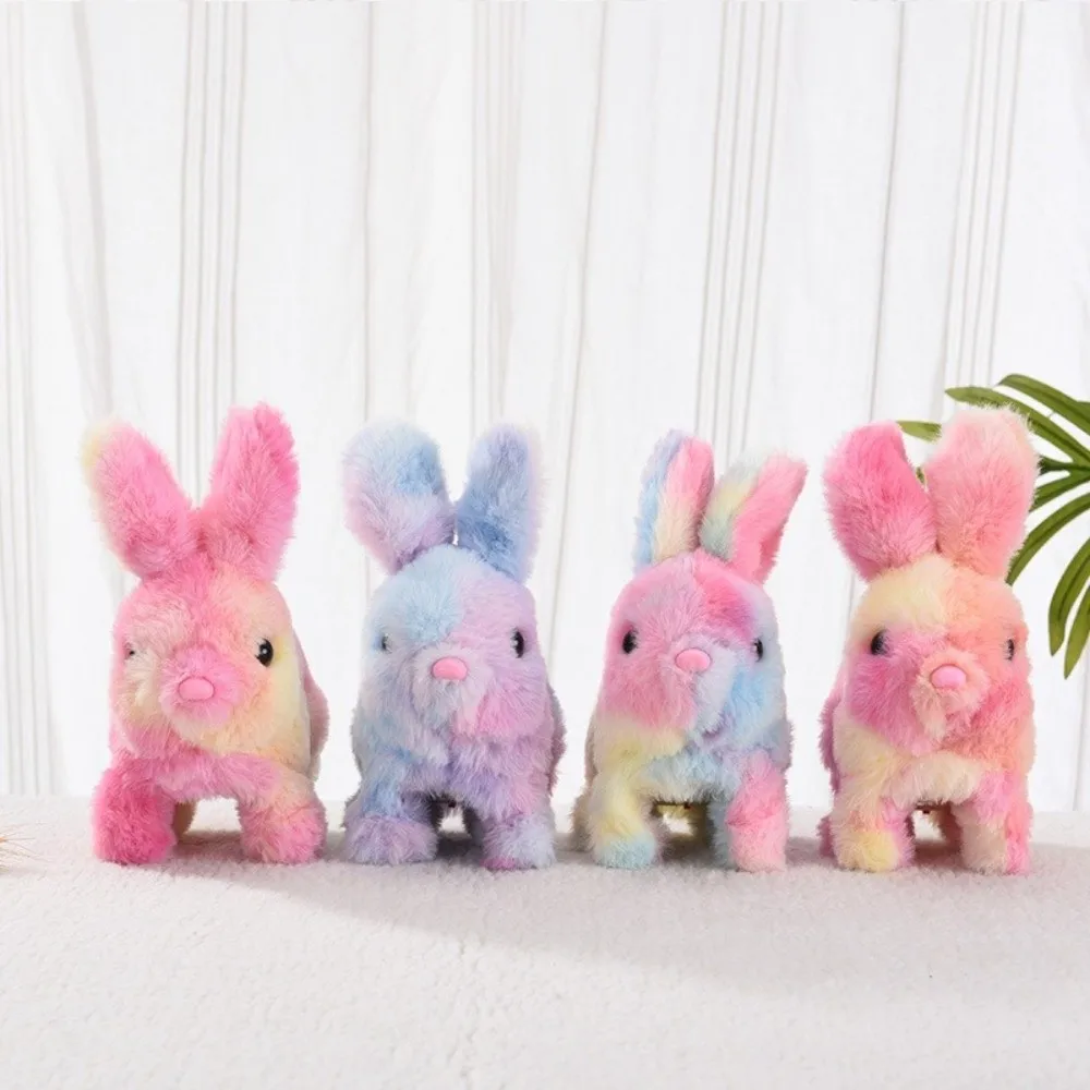 Giocattolo Elettrico Coniglio Colorato Regalo per Bambini con Suoni Giocattolo di Peluche Interattivo con Orecchie Mobili