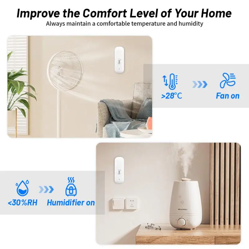 Tuya Smart WiFi Zigbee Temperature And Humidity Sensor Indoor Thermometer Hygrometer Monitoring Via Alexa Google Home Smart Life