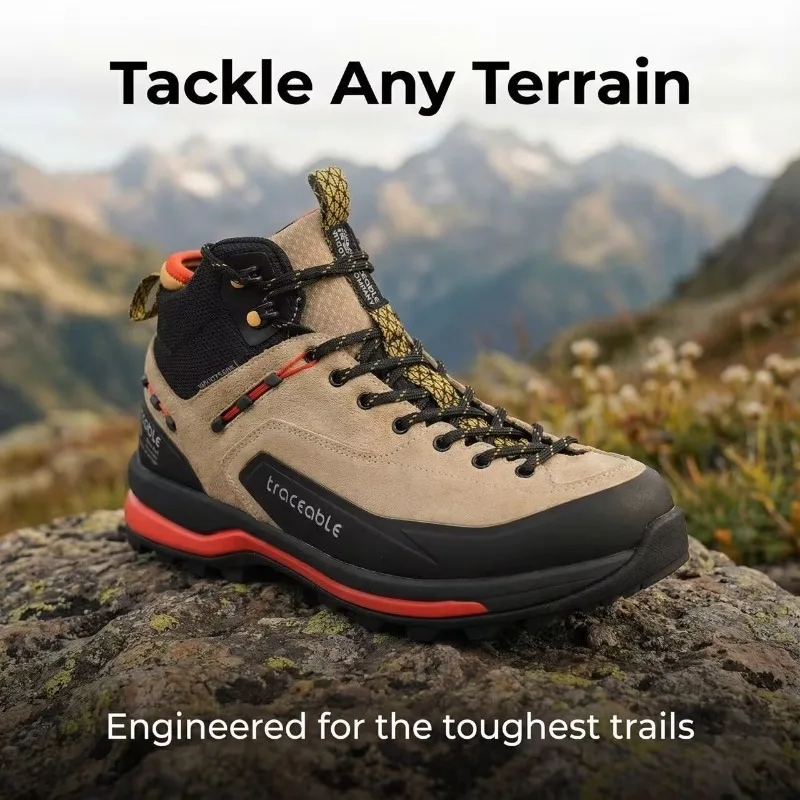 New Trend Leather Waterproof Men's and Women's Hiking Shoes Anti Slip and Wear-resistant Men's Outdoor Climbing Shoes