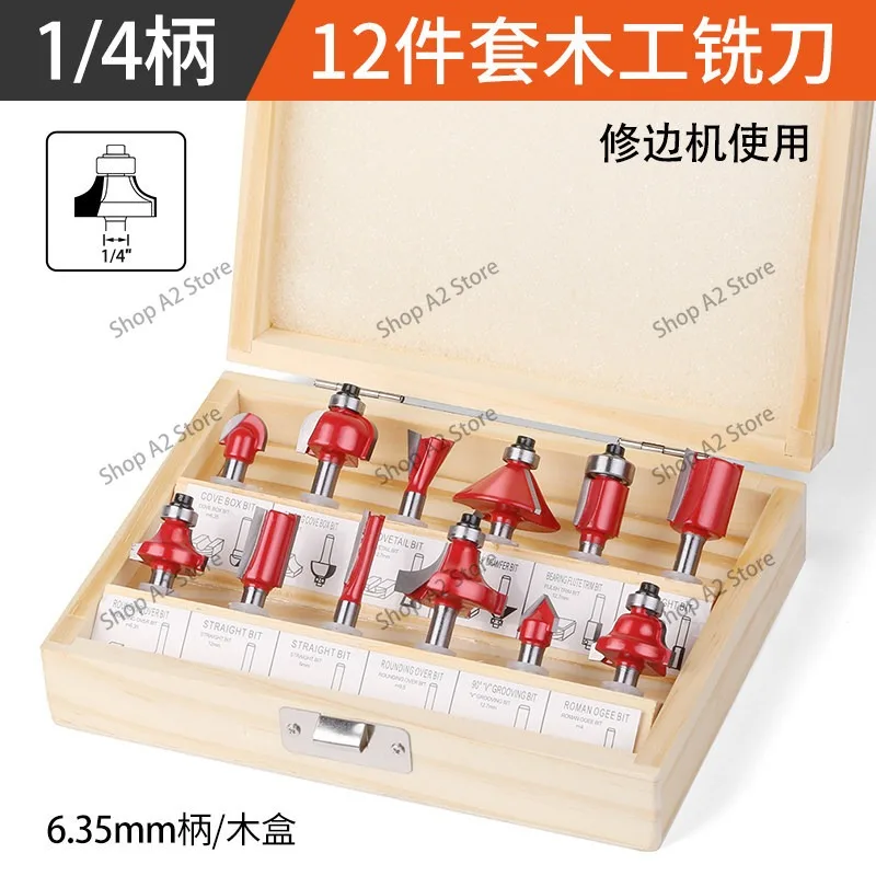 Electric woodworking milling cutter set combination flower knife decoration side machine engraving machine woodworking DIY