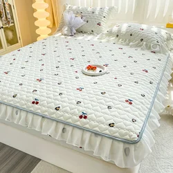 Single Twin Full Queen King Cotton Mattress Cover with Elastic Band Anti-bacterial Fitted Bed Sheet Not Including Pillowcase