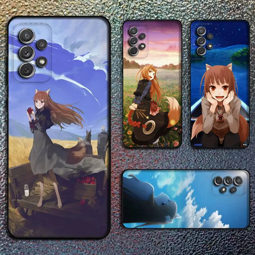 

Anime S-Spice and Wolf Phone Case For Samsung S25,S24,S21,S22,S23,S30,Ultra,S20,Plus,Fe,Lite,Note,10,9,5G Black Cover