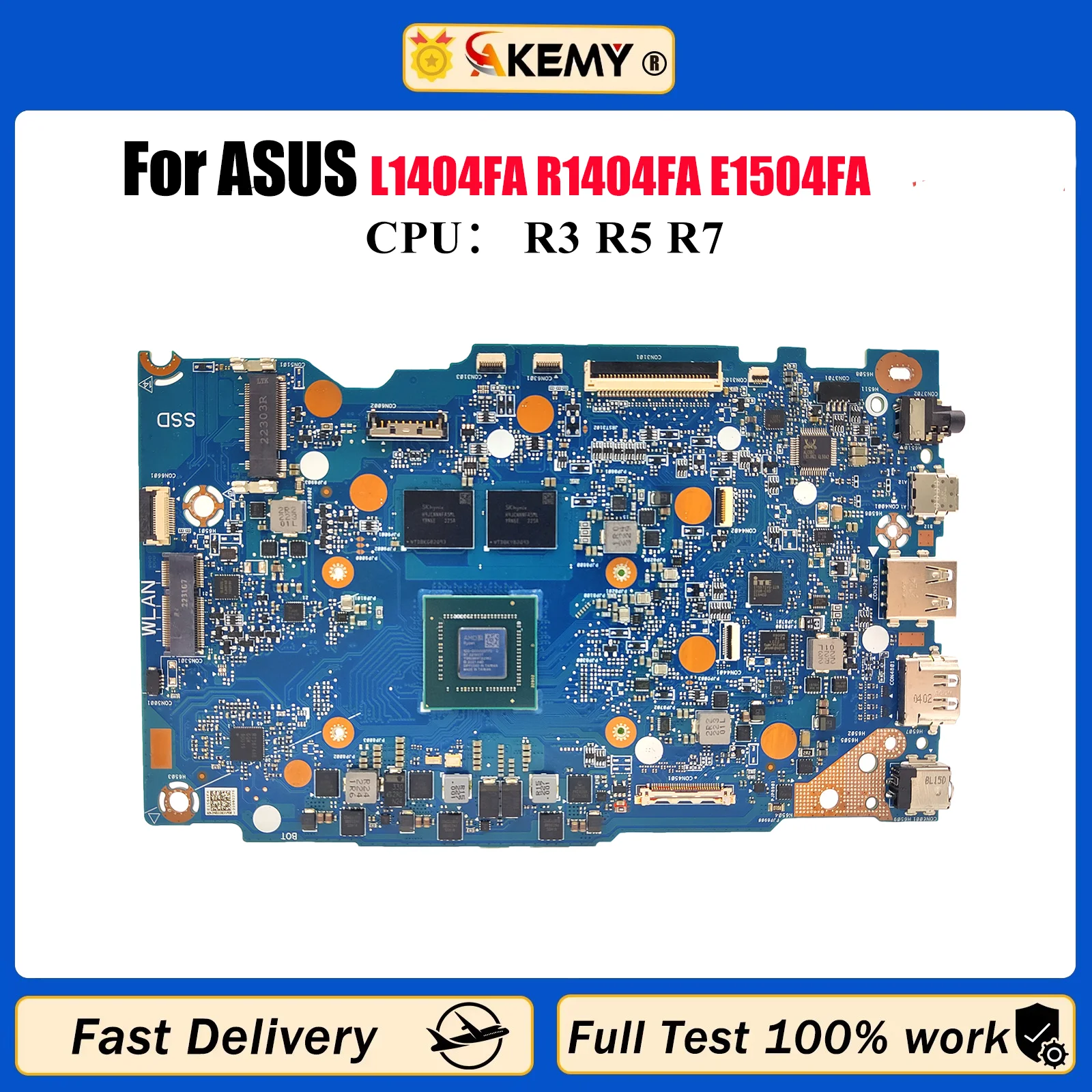 

E1504GA Материнская плата для ноутбука ASUS EeeBook E14 E1404F L1404FA R1404FA E1504FA Материнская плата с процессором R3 R5 R7 100% tests OK быстрая доставка