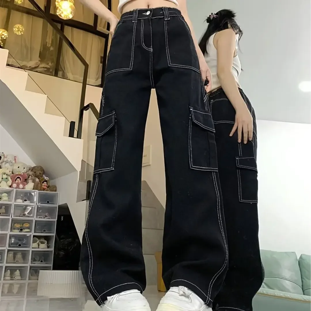 Jeans Women's Straight-leg Loose-fit Spring Autumn/winter 2025 New High-waisted Slimming Petite Wide-leg Cargo Pants