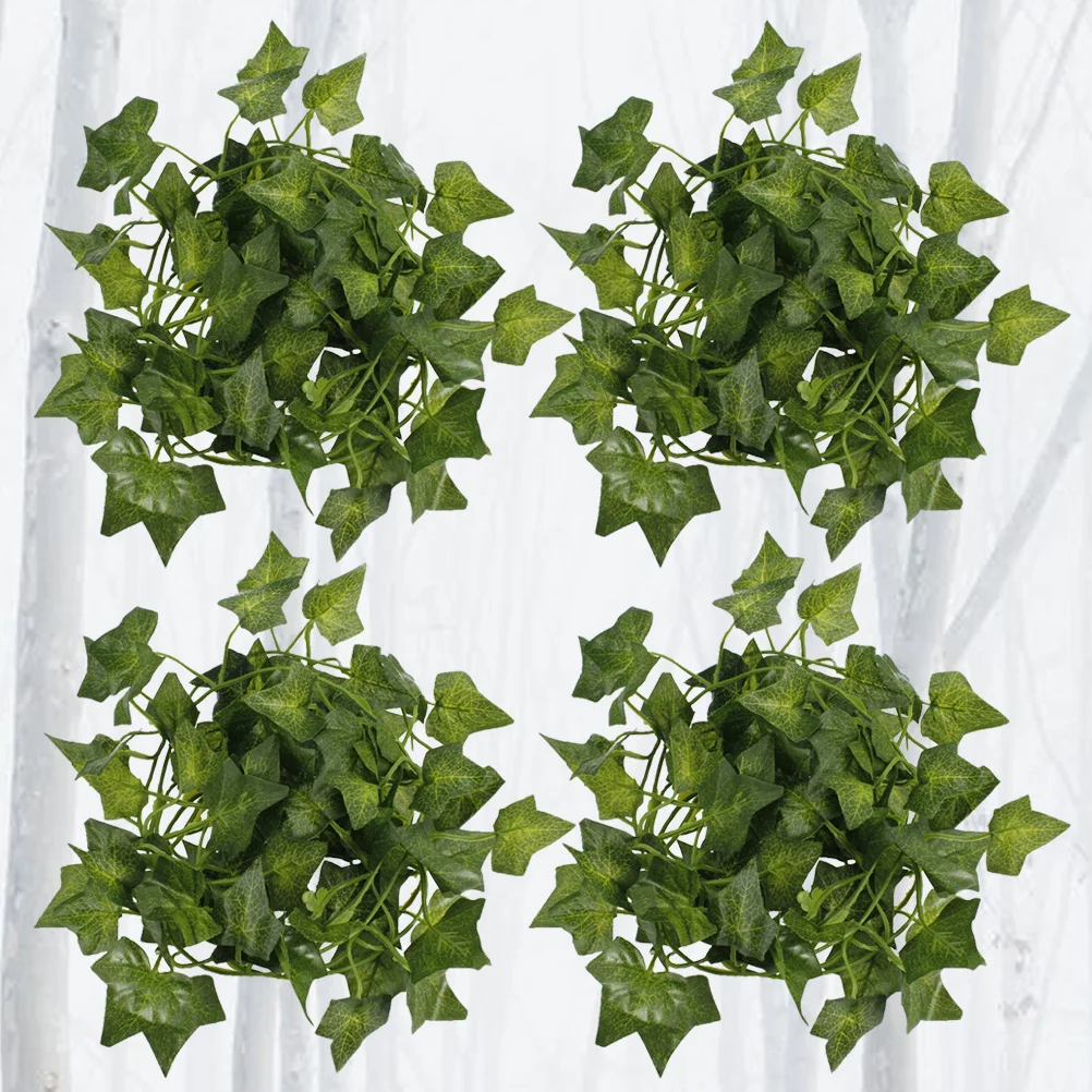 

4Pcs Decorative Artificial Rattan Vines Hanging Simulation Maple Leaves Plant Wall Decor for Garden Home Festival