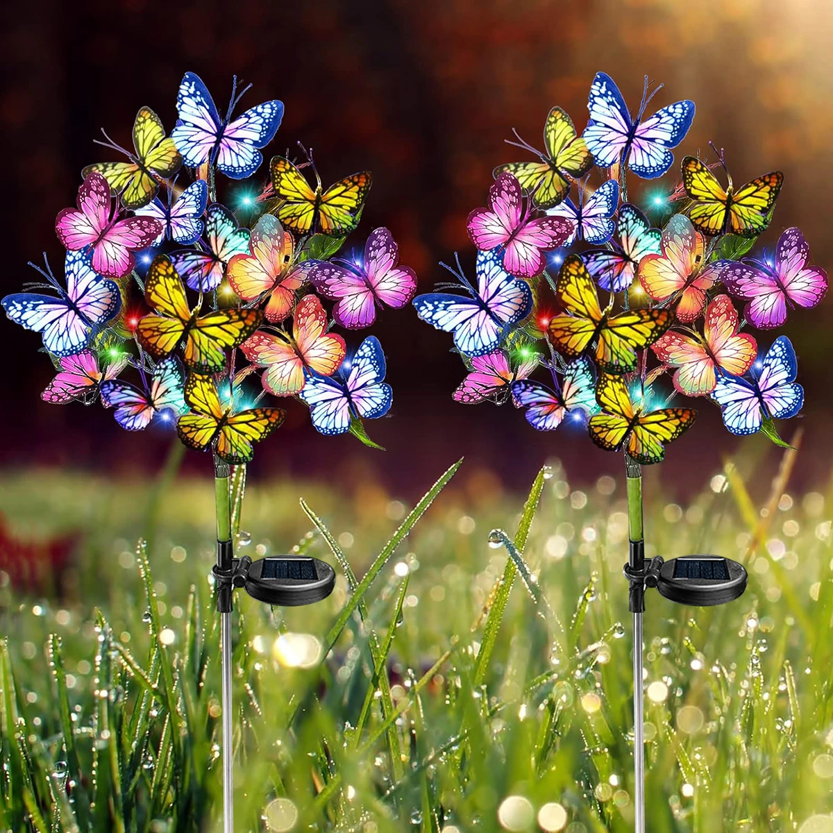 

Solar Garden Butterfly Flower Lawn Lamp Outdoor Waterproof Decorative Lamp Holiday Garden Yard Path Decoration