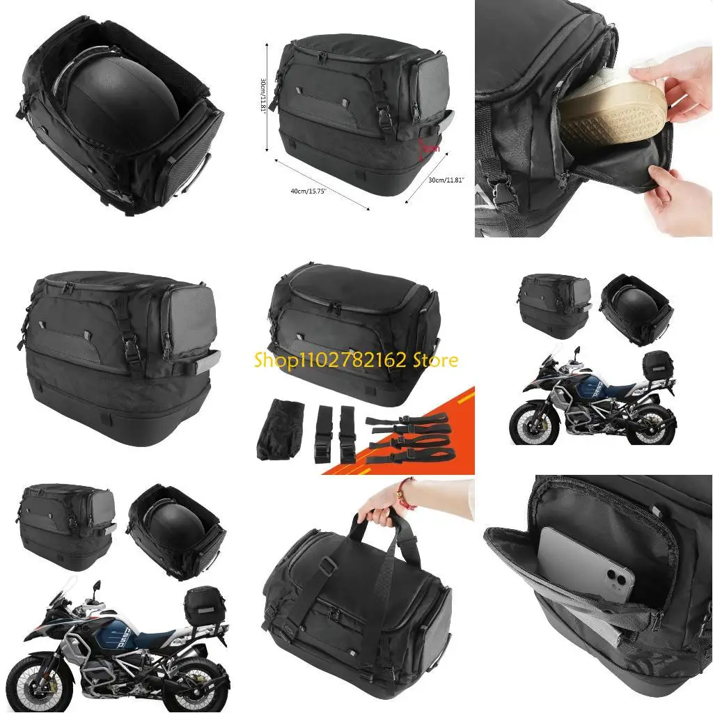 

547B Motorcycle Tail Rack Bag Durable & Waterproof Bag Spacious Storage Solution