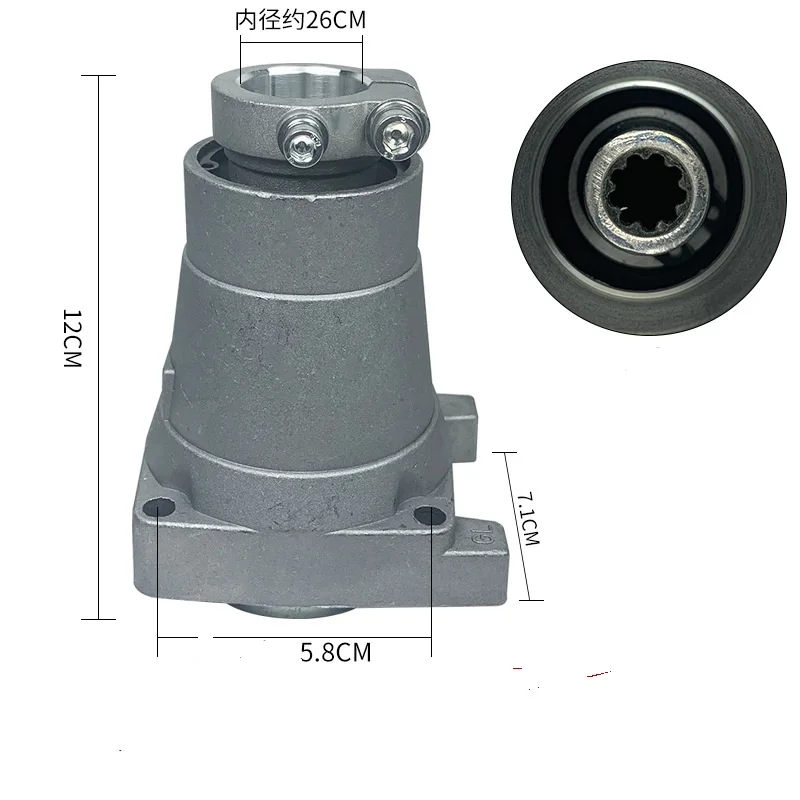 9歯シャフト、26mmチューブ接続プレート、34Fエンジン用58MM、26CC刈払機グラストリマー