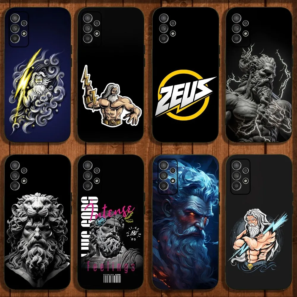 

Ancient Greek mythology Zeus Phone Case For Samsung Galaxy A13,A21s,A22,A31,A32,A52,A53,A71,A80,A91 Soft Black Cover