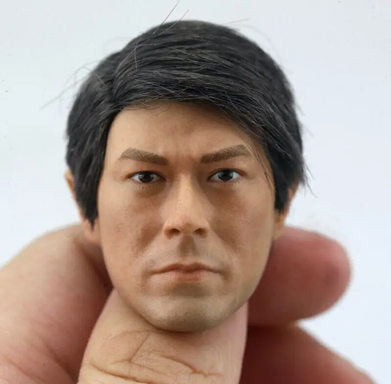 1/6th Asian Handsome Modern Man Short Hair Head Carving