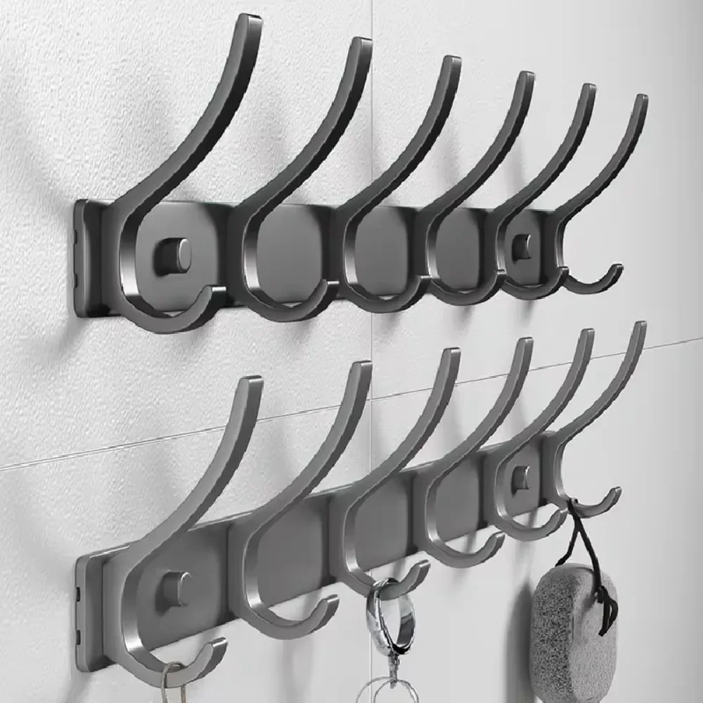 CIFBUY Heavy Duty Wall Mount Coat Rack Sticky Hooks Towel Hanger Bathroom Entryway Iron Hanging Storage Home Decor Ornament Gift