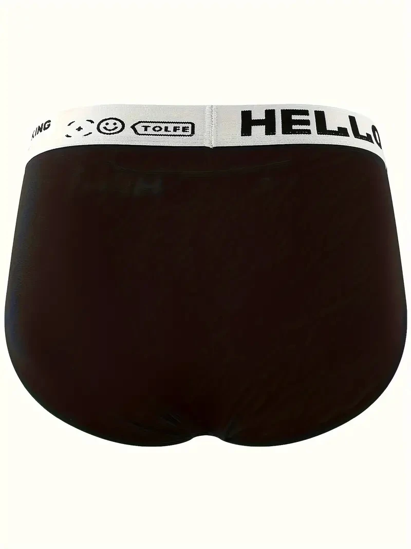Random 5Pcs/set Men\'s Briefs Sexy Letter Waist Underwear Casual Comfortable Breathable Briefs Solid Color Underpants Men Panties
