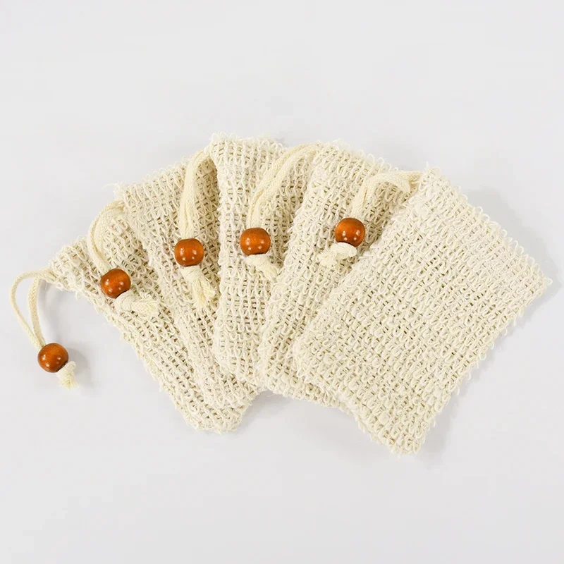 5-50 Stück Natürliche Sisal-Seifenbeutel für Dusche und Bad, Peeling-Seifensparer, Seifenhalter für Bad- und Duschgebrauch, Seifenverpackungs-Netzbeutel – Detail 3