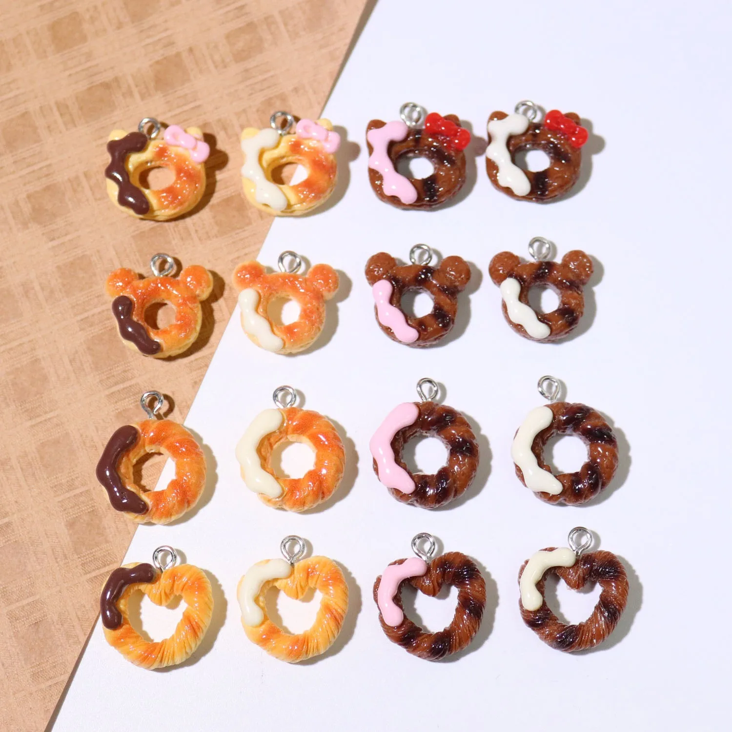 10Pcs Mini Love Heart Food Resin Charms Decorative Pendants for DIY Bracelet Necklace Keychain Handcraft Jewelry Making