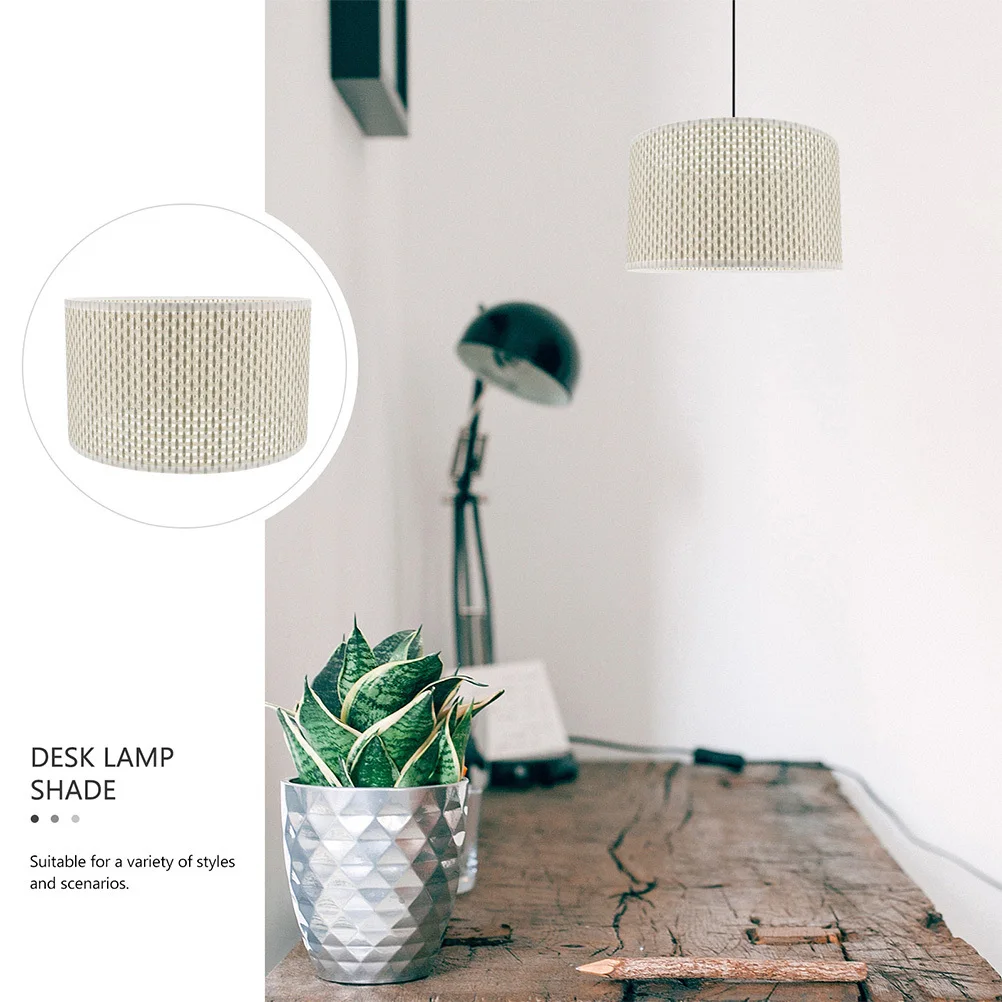 

1Pcs Woven Lampshade Durable Modern Style Decorative Home Table Light Cover Bedside Light Accessory Home Lampshade