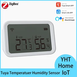 Tuya Smart Zigbee LCD Temperature and Hygrometer Sensor Detector Indoor Humidity Thermometer is used with Tuya Zigbee Hub