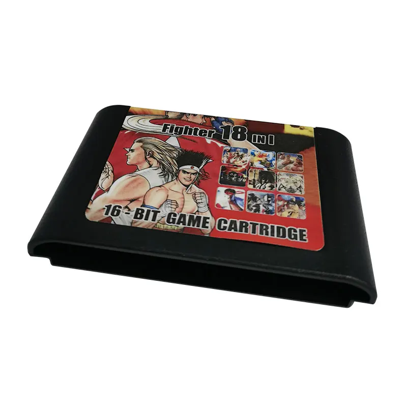 Tarjeta de cartucho para Sega Genesis Fighter Games Series 18 en 1 MD 2, para consola de juegos Sega Mega Drive Retro clásica de 16 bits