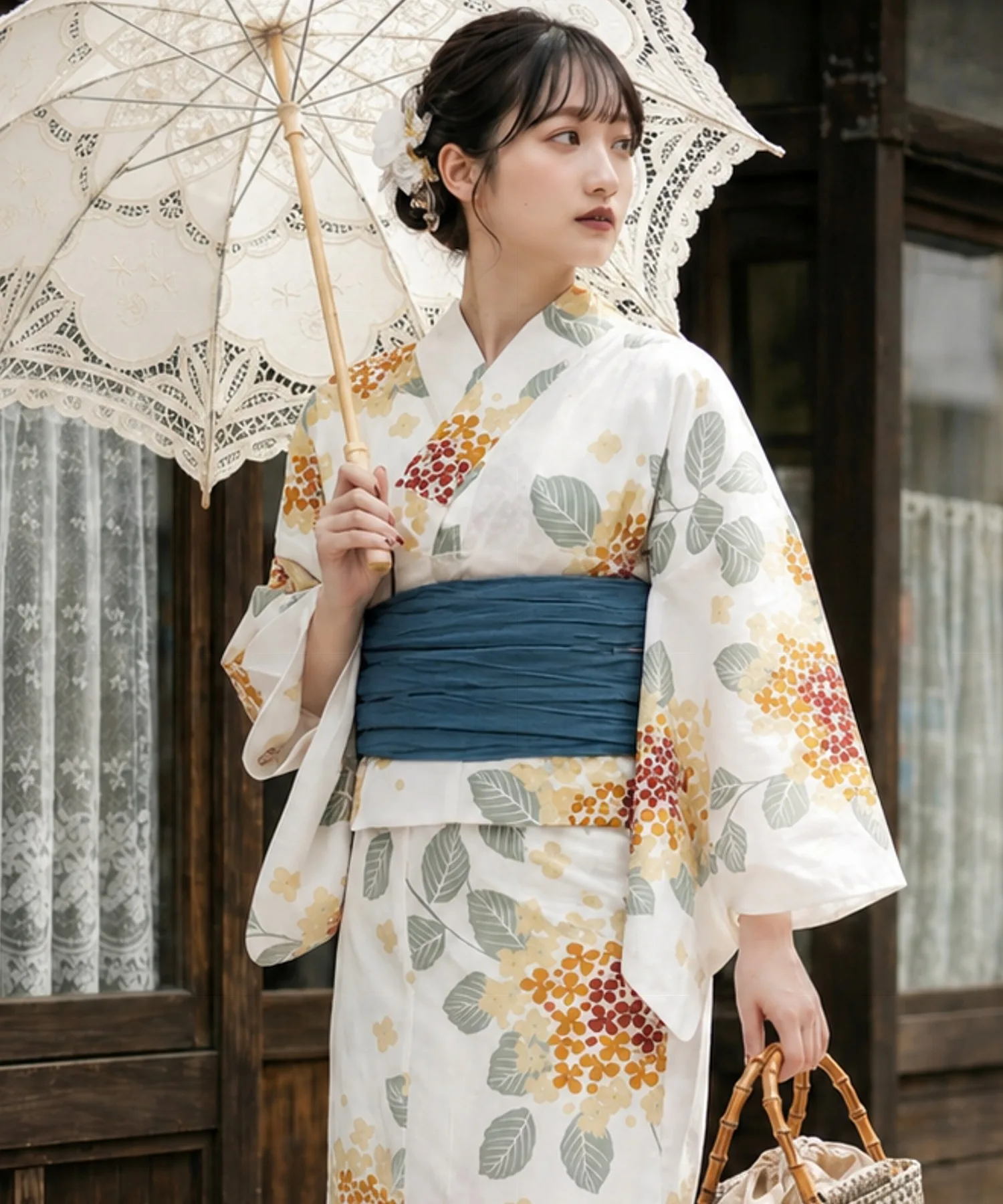Traditional Yukata Kimono Cotton Linen Material Girl's Dress 2026 Summer Collection Chinese Production Ethnic Women's Wear