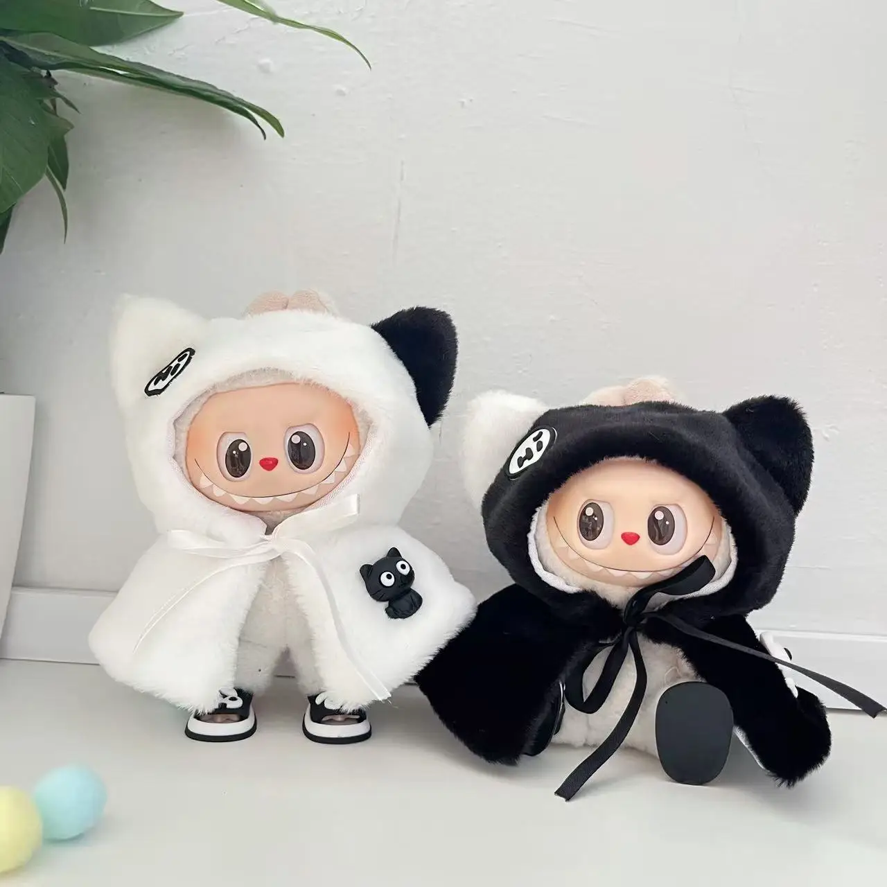 

Labubu Black Cat Cloak Outfit Set for 1.0 2.0 3.0 Generation Vinyl Doll Changeable Clothes Accessories