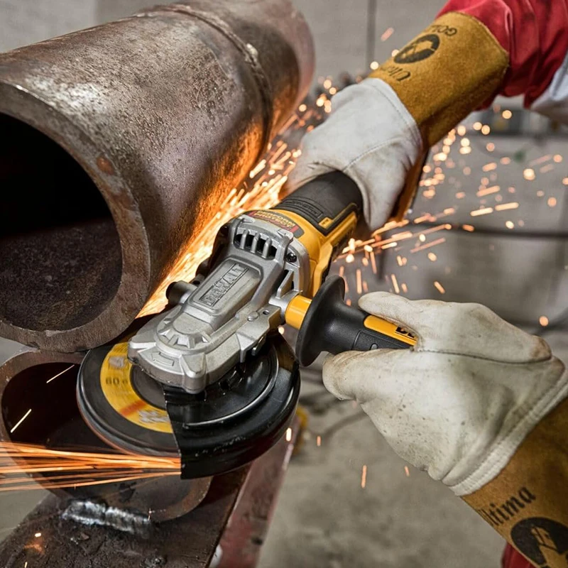 DEWALT DCG405FN Cordless Brushless Flathead Angle Grinder 125mm Grinding Machine Side Handle Greater Comfort Power Tool