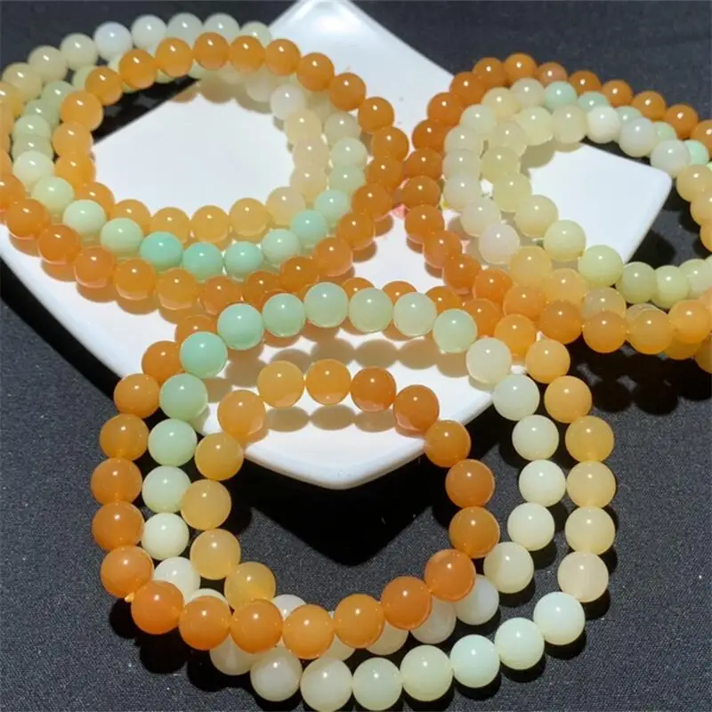 

7MM Natural Burmese Jade Triple Circle Bracelet Fashion Crystal Gemstone Jewelry Reiki Healing For Women Gift 1pcs