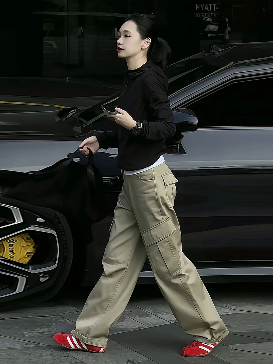 Cappotto Lungo con Cappuccio Stile Sportivo Americano Retrò, Moda Autunno Inverno da Donna, Slim Fit Casual Trendy