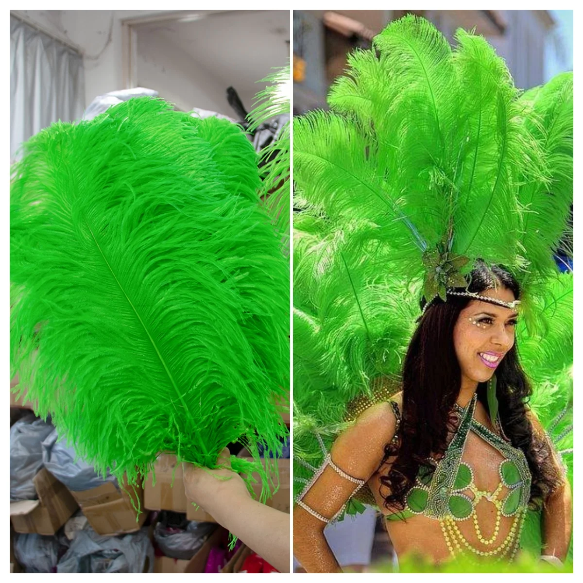 Pluma de avestruz verde manzana, 10 Uds., longitud de plumas de 15-60cm/6-24 pulgadas, bricolaje, disfraces de boda y decoraciones para sombreros, jarrones artesanales