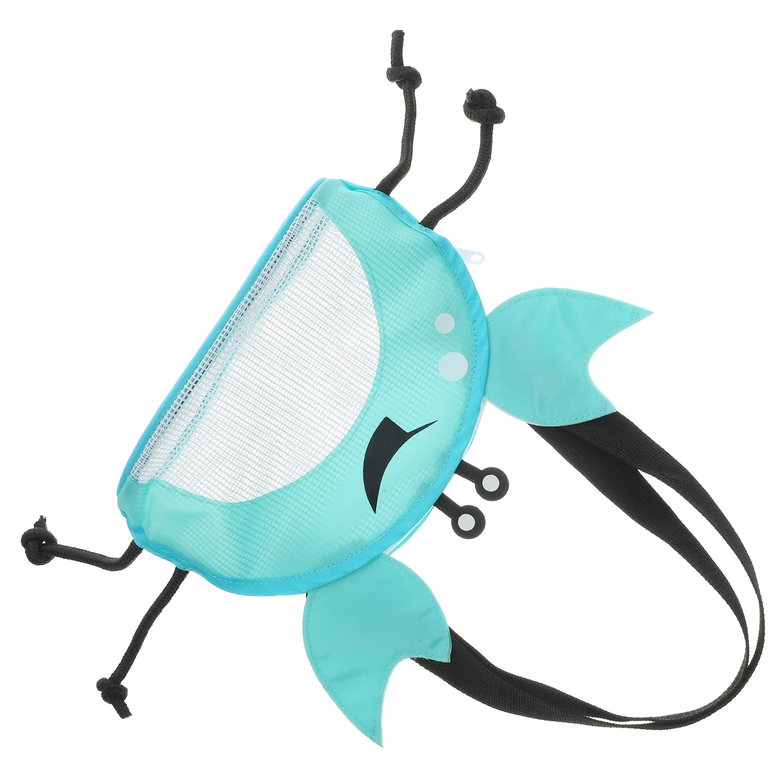 

Crab Beach Bag Kids Shell Mesh Collecting Storage Blue PVC Cloth Sand Toys Swimsuits Sunglasses Goggles Snacks Portable