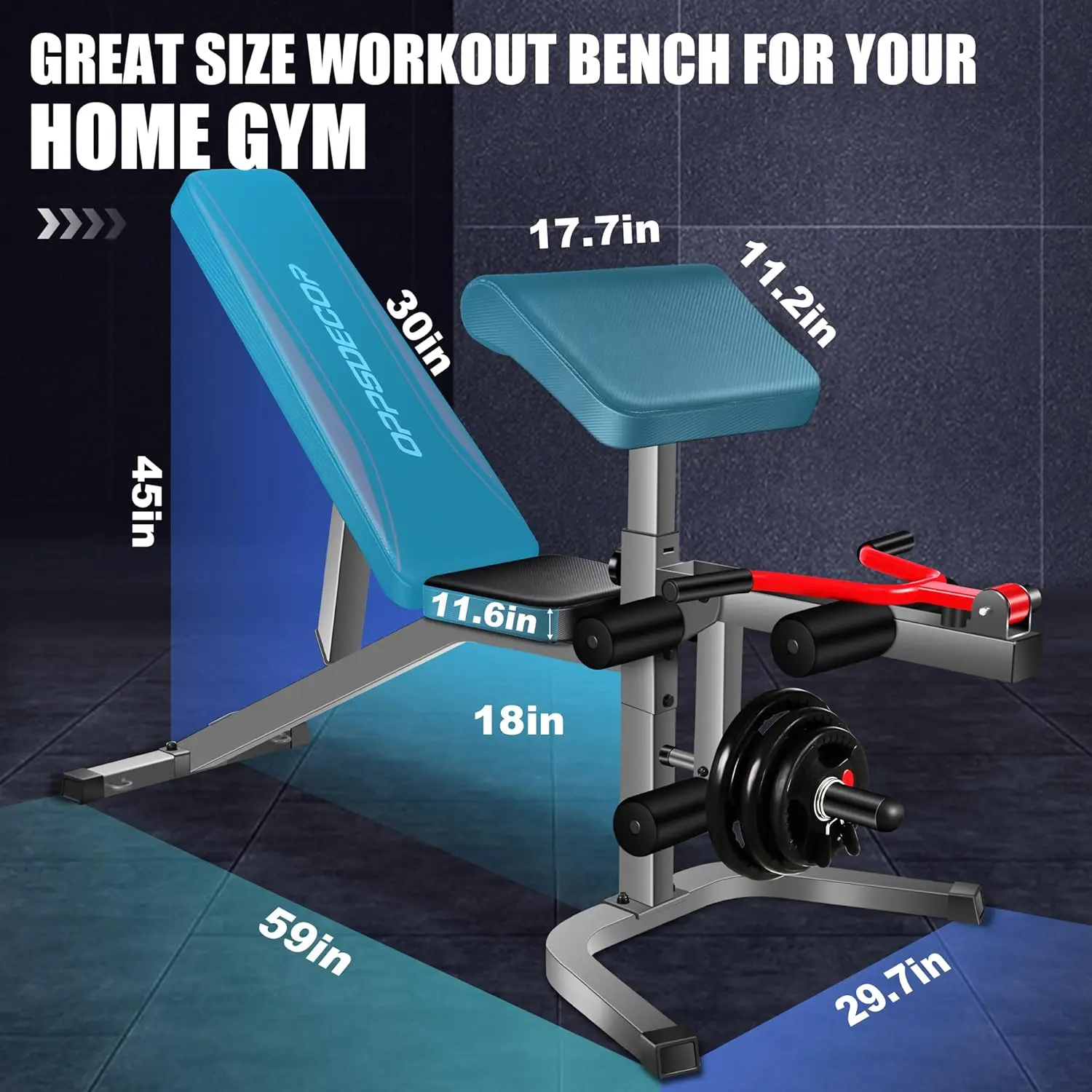 Ensemble de banc de musculation banc de musculation réglable avec Extension de jambe de prédicateur presse de banc professionnel pour l'exercice complet du corps Workou