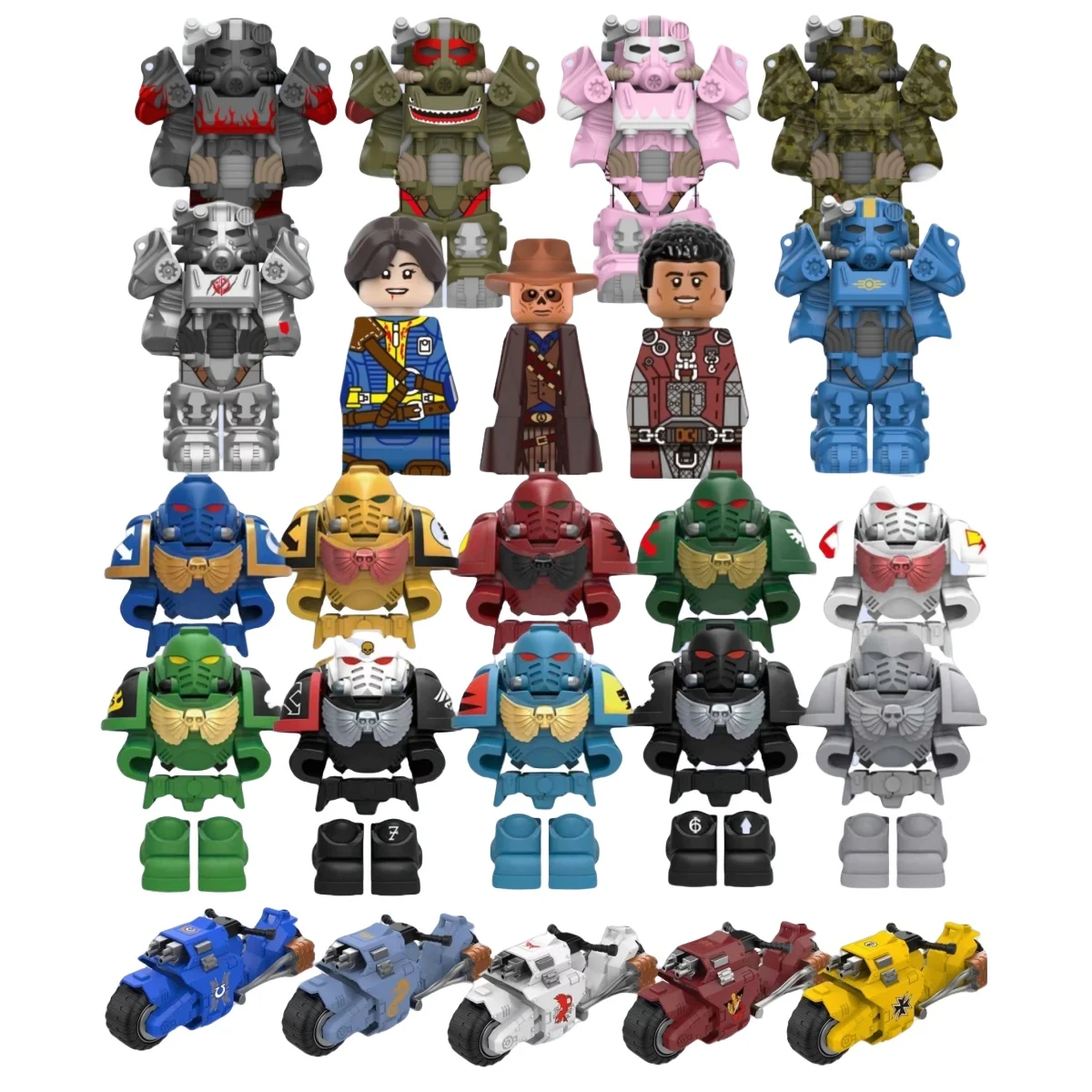 Fallout Games Bricks Doll Lucy Maximus Maclean Cooper Howard T60 Power Armor Mini Action Figure Model Toy Building Blocks Gifts