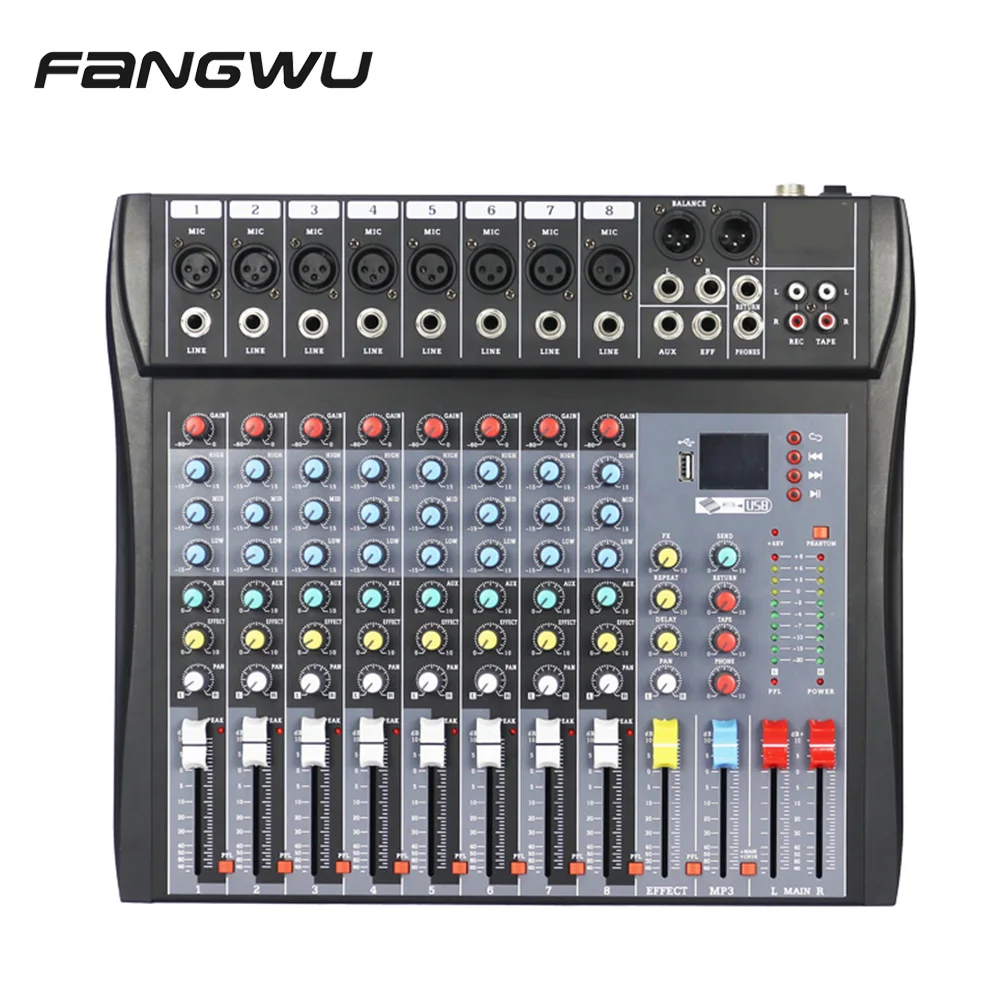 Guangdong Portable Standard Mixer 8 Channel Live Audio Sound Mixing Console
