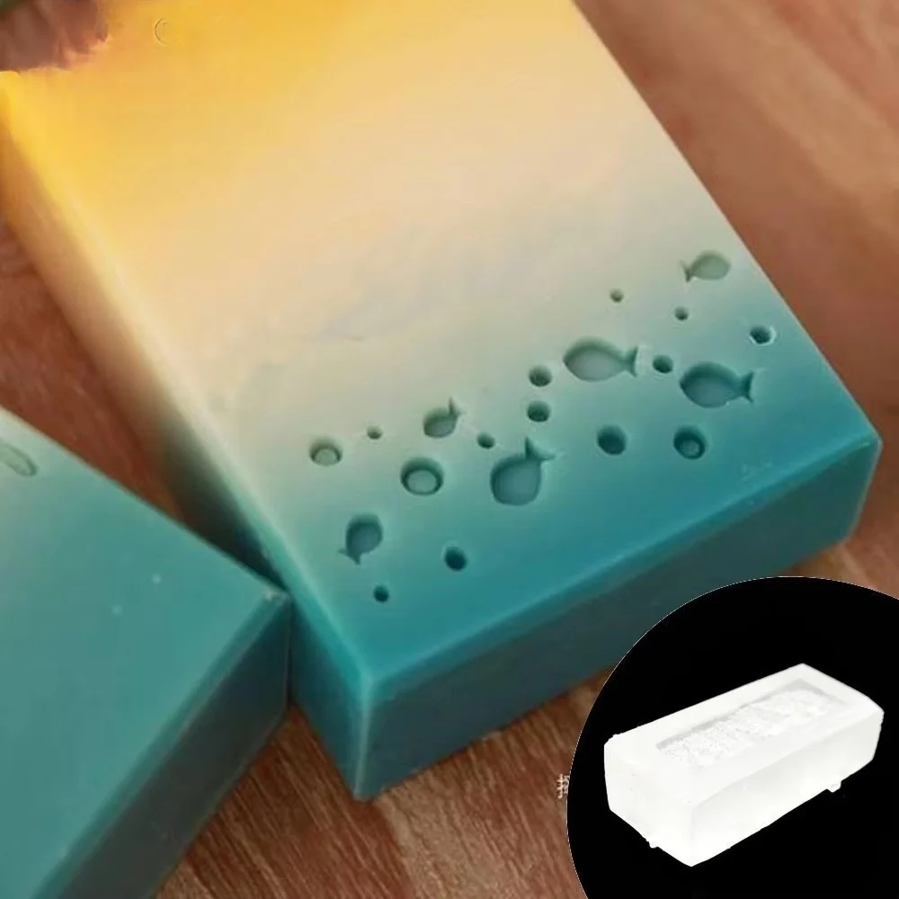 Cute fish group handmade soap stamp making sea pattern natural transparent Diy natural organic glass soap making seal chapter