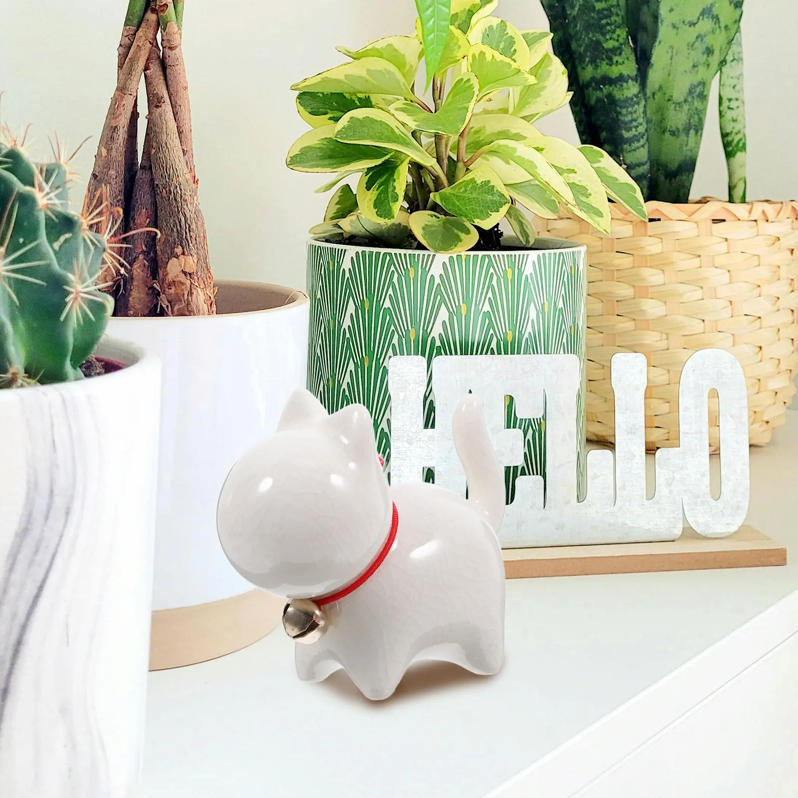 Ceramic Small Cat Mini Desktop Animal Statue Cute Kitten Table Decoration Delicate Office Home Ornament Ceramic Cat Figurine