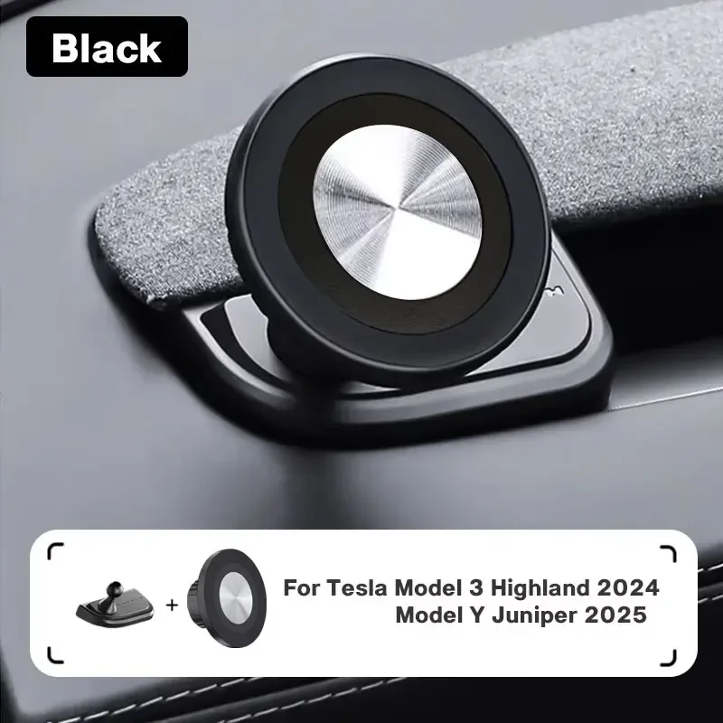 Handyhalterung für Tesla Model 3 Y Highland Juniper Stärkerer Magnetischer 360°-Halter ° Drehbarer Auto-Stützfußhalter Zubehör