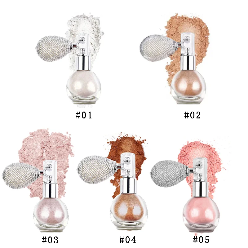 フェイスボディグリッタースプレーハイライターパウダーダイヤモンド高光沢スプレーボトルフラッシュエアバッグパウダーホワイトブロンズイルミネーターメイクアップ