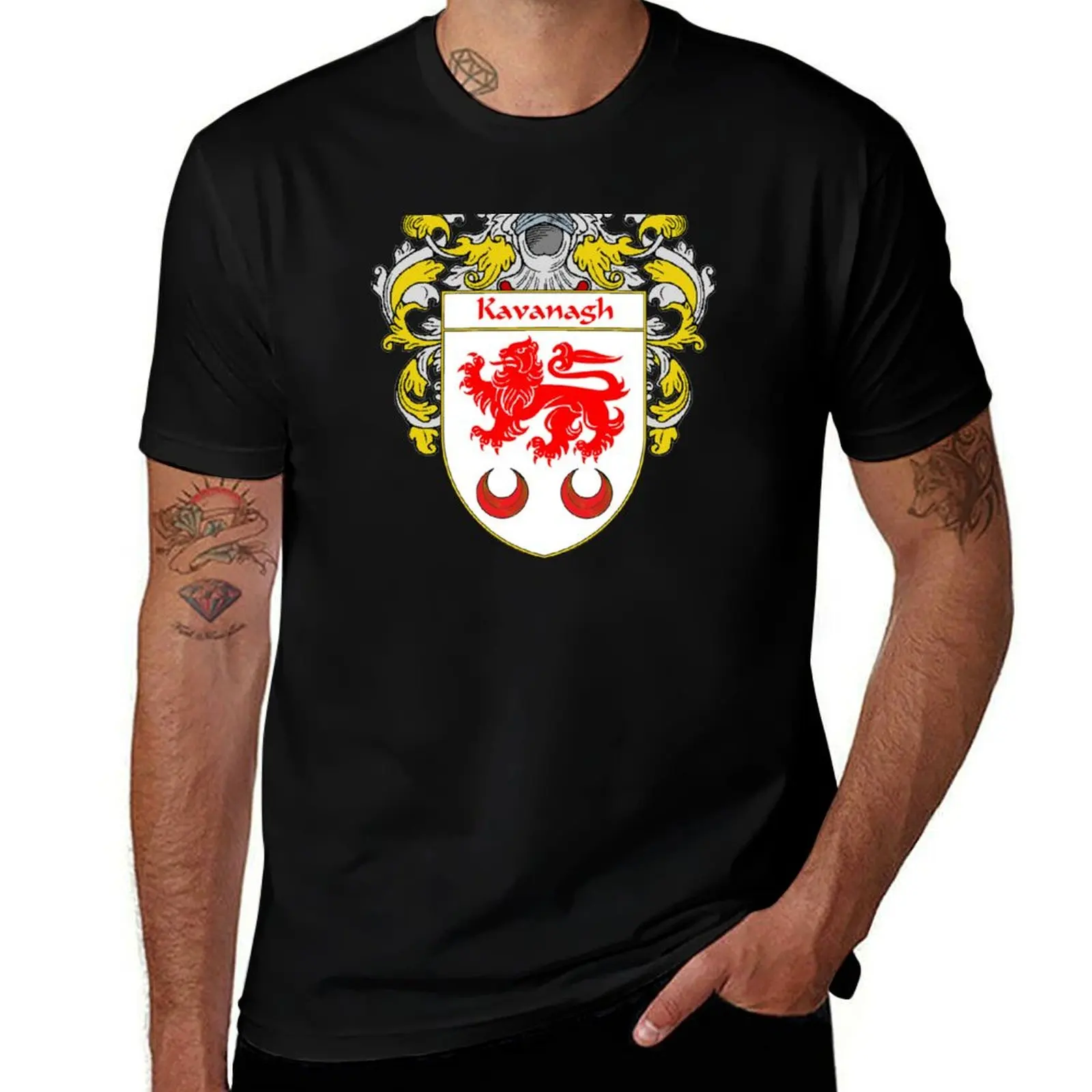 

Kavanagh Coat of Arms/Family Crest T-Shirt cotton graphic tees graphics man clothes slim fit t shirts for men