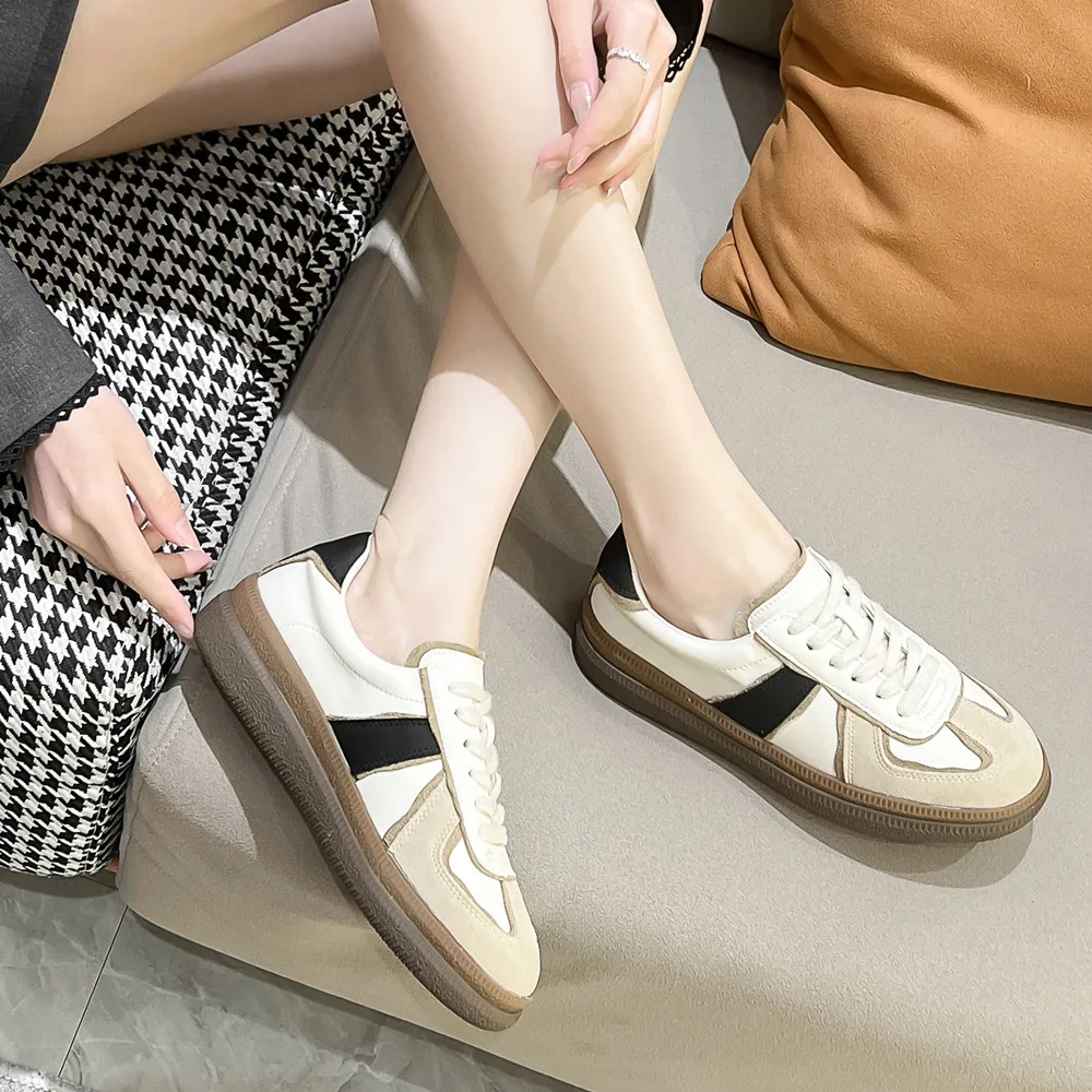 FEDONAS Women Genuine Leather Sneakers Lace-Up Mixed Colors Flats Comfortable Spring Autumn Four Season Casual Sport Shoes Woman