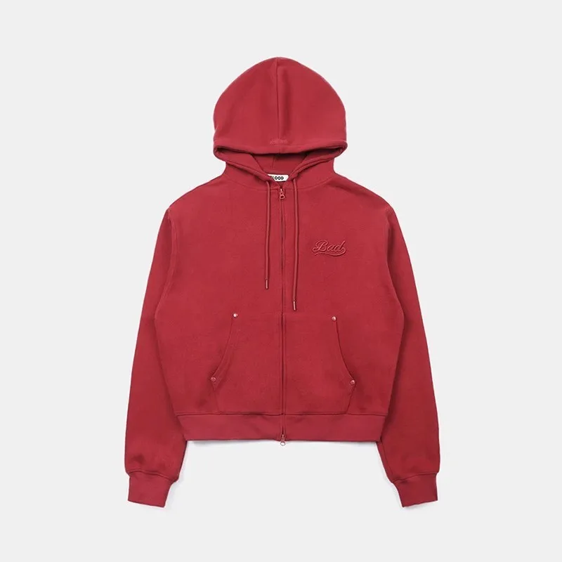

Badblood bcac series red American style spicy girl hoodie women retro loose casual hooded top