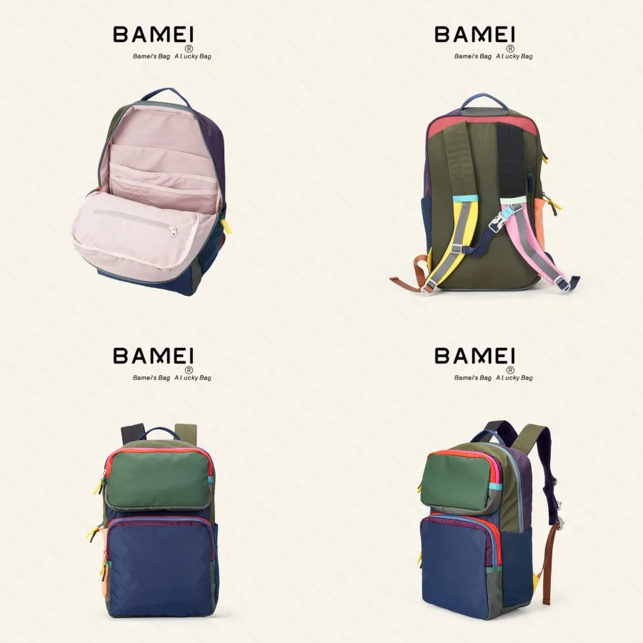 

【New style】Niche Zhong dopamine color contrast new robot color contrast outdoor light casual large capacity backpack 16L