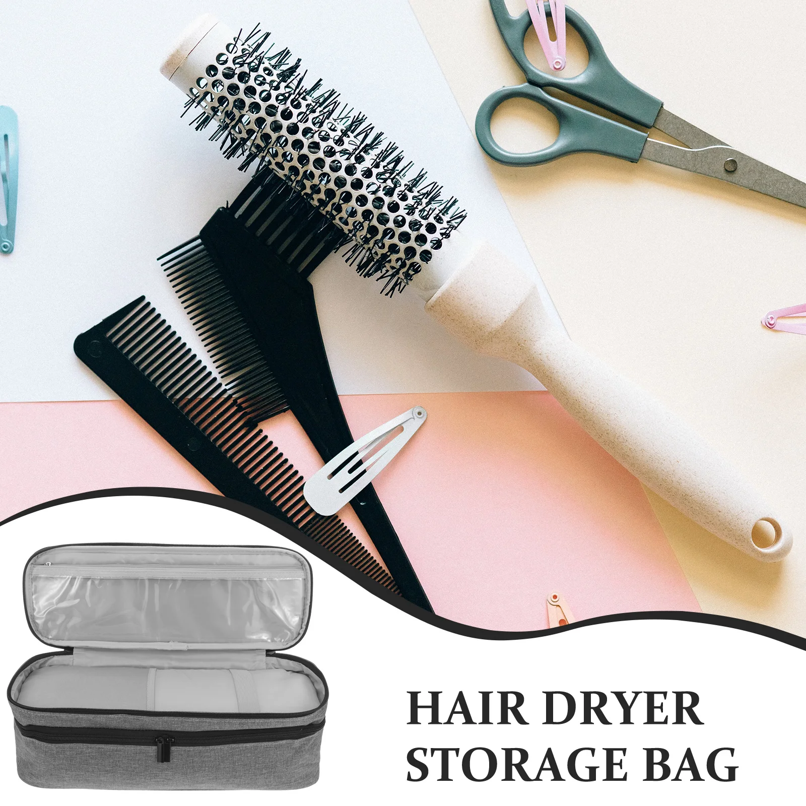 Double layer Hair Dryer Curler Storage Bag Large Capacity Polyester ganizer for Travel Styling Tools Protection Easy Carrying