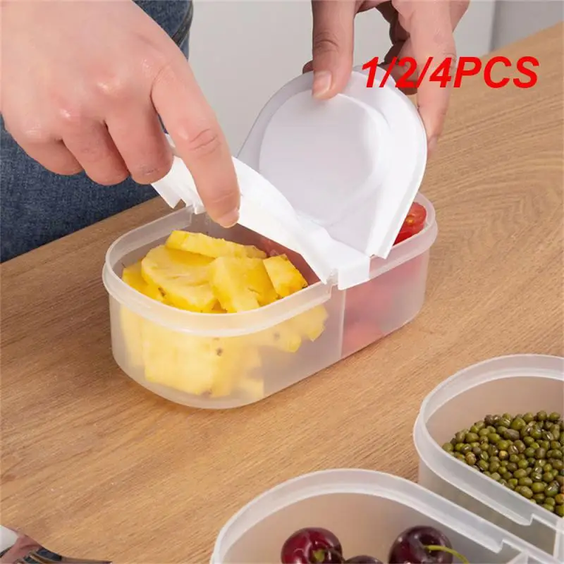 1/2/4PCS Double-compartment Can With Lid Airtight Food Storage Container Household Cereal Box Airtight Multifunctional Kitchen