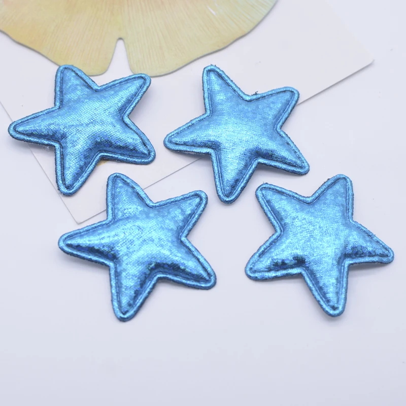 50Pcs Shining Colorful 40mm Star Cloth Applique Sew On Patch for Children Shirt Jacket Jeans Dress Bags DIY Accessories