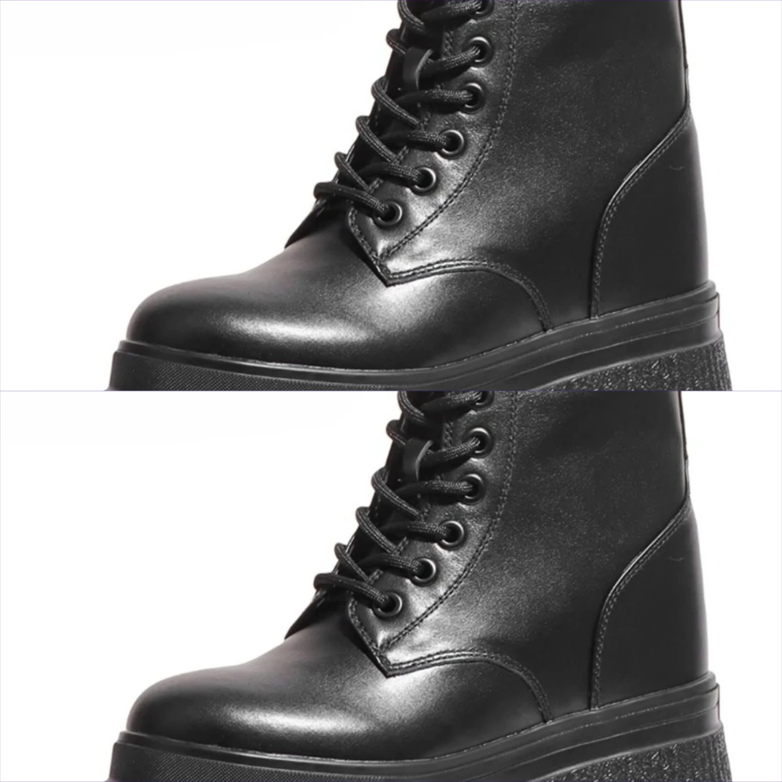 New British Style 16cm Height Increasing Boots Shoes Women's Spring/Autumn Genuine Leather 14cm Design Thick Soled Short Boots