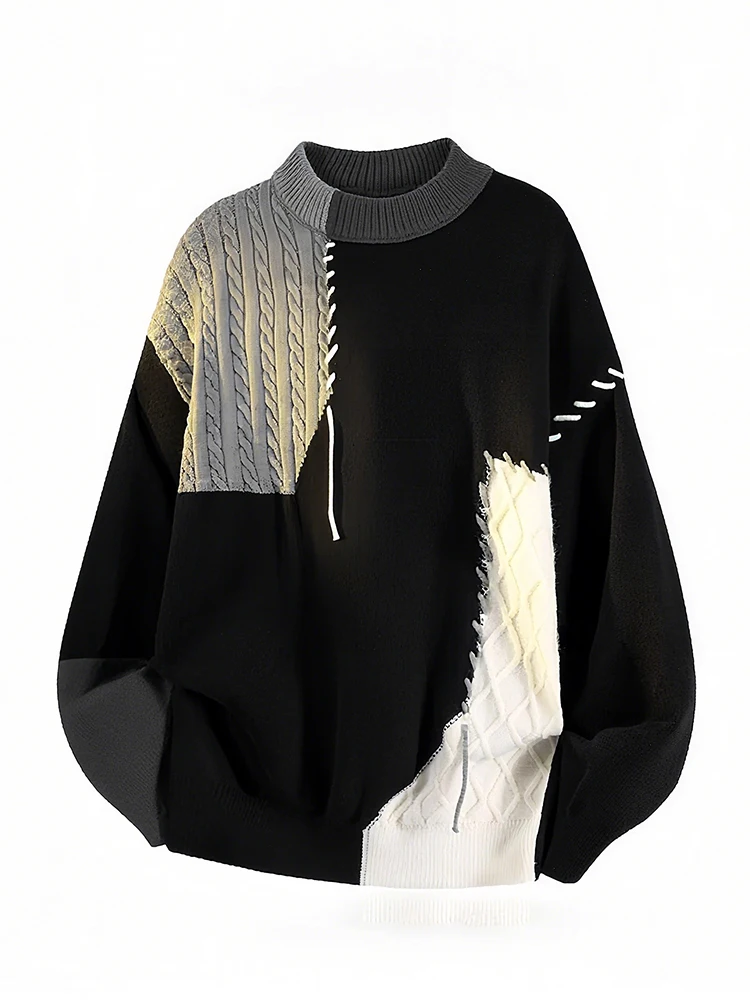 

Men's Fce Lined Knitwear Color Blo Design Warm Underwear Casual Sle Long Sve round Ne Soft Comfortable Autumn Win...