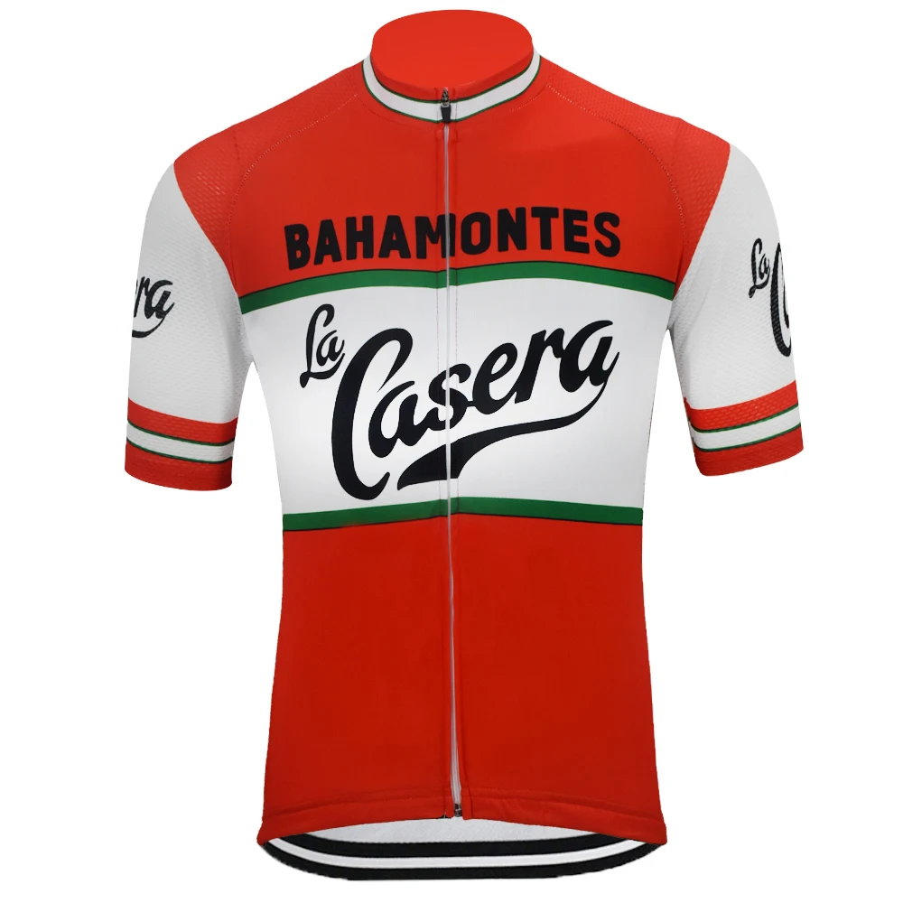 Bahanontes La Casera Retro Cycling Jersey and Cycling Cap Red Bike Jersey Team Road Bicycle Clothing