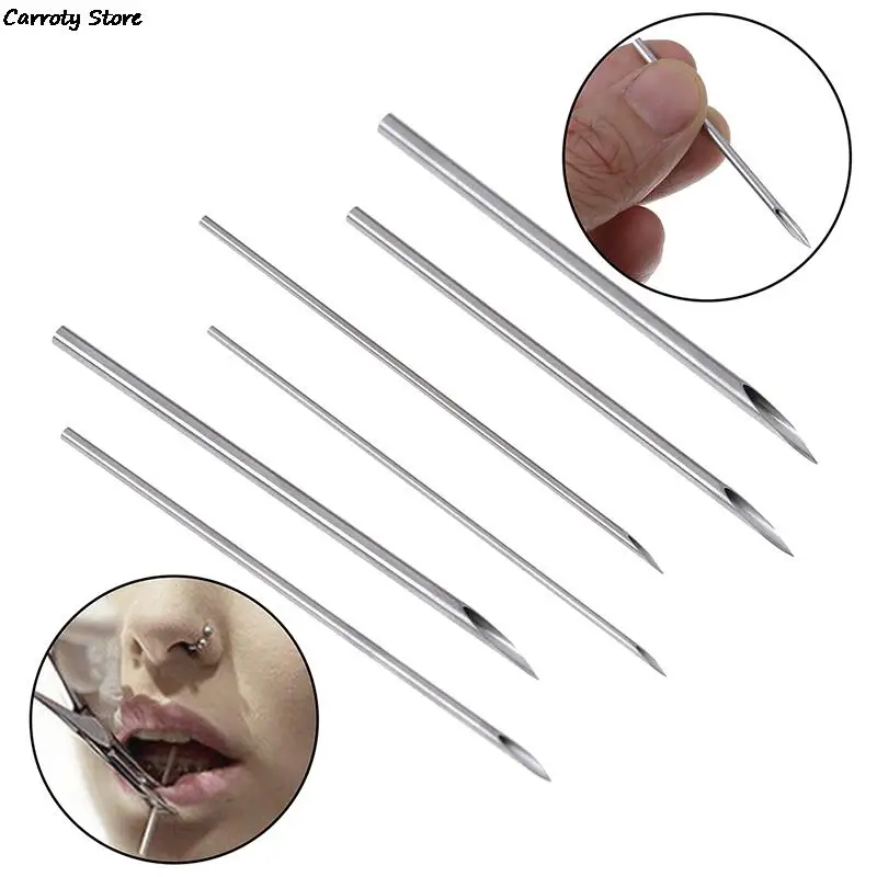 10Pcs Disposable Sterile Body Piercing Needles Tattoo Piercing Needles Kit Tool