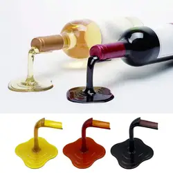 Wine Bottle Holder Spilled Design Translucent Bottle Holder Funny Wine Displaying Holder Decorative  For Home Bakery