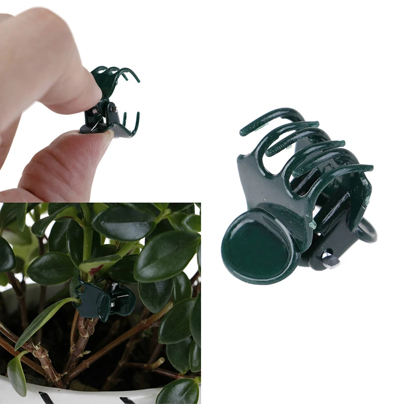 

HMA72-100PCS Plastic Plant Support Clips Orchid Stem Clip for Vine Vegetables Flower Tied Bundle Branch Clamping Garden Tool