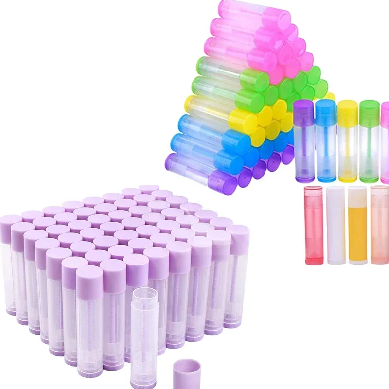 

100Pcs 5g/5ml Empty Plastic Lip Balm Tubes Bottle Refillable Lip Balm Containers DIY Lipstick Tubes Lip Gloss Tubes Container