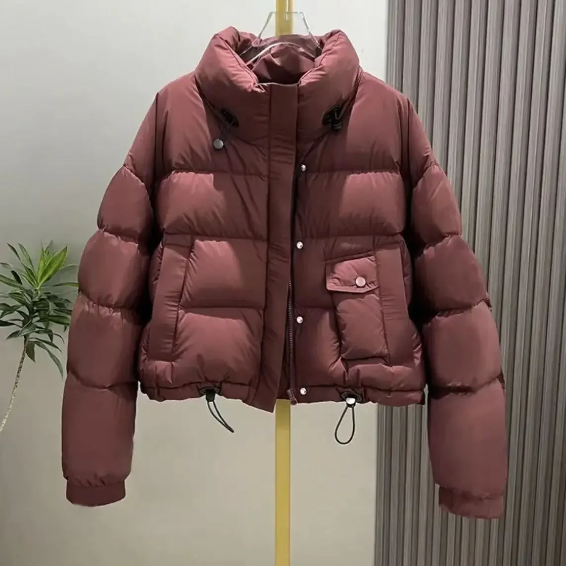 Parkas para mujer, chaqueta de invierno acolchada, Parkas gruesas y cálidas acolchadas de algodón, abrigo básico informal, abrigo corto para nieve para mujer, prendas de vestir exteriores